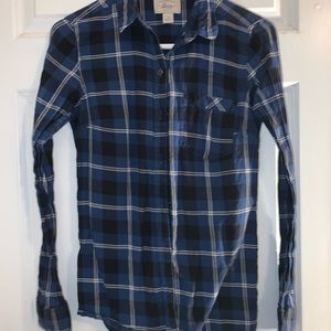 Gently used blue and white flannel.